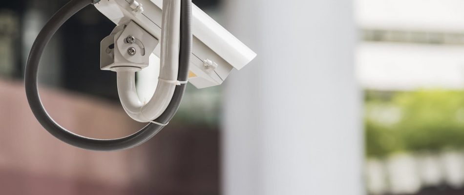 Outdoor security camera mounted on a pole in Jacksonville, Florida.