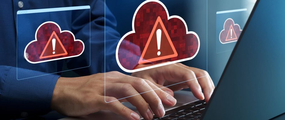 Cloud warning icons indicating network issues and downtime risks.